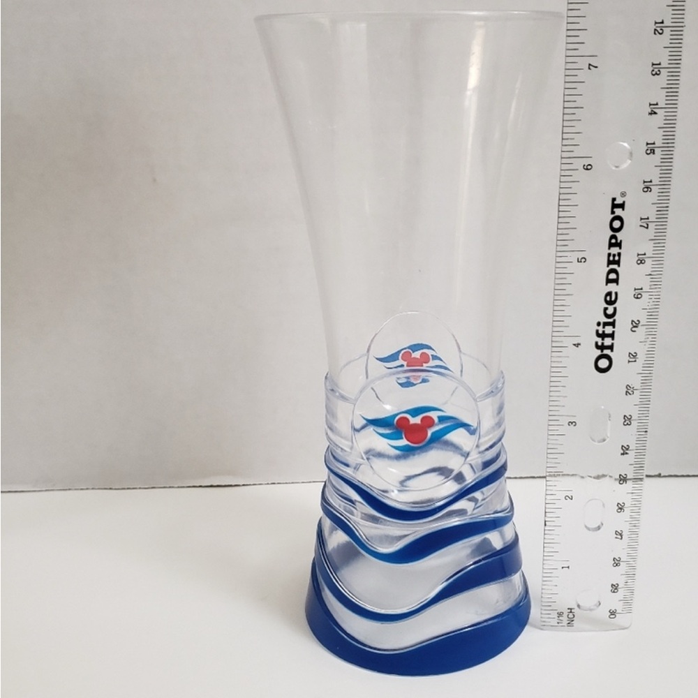 Disney Cruise Line Tall Plastic Souvenir Cup With Logo Red Blue And Clear - Picture 2 of 3